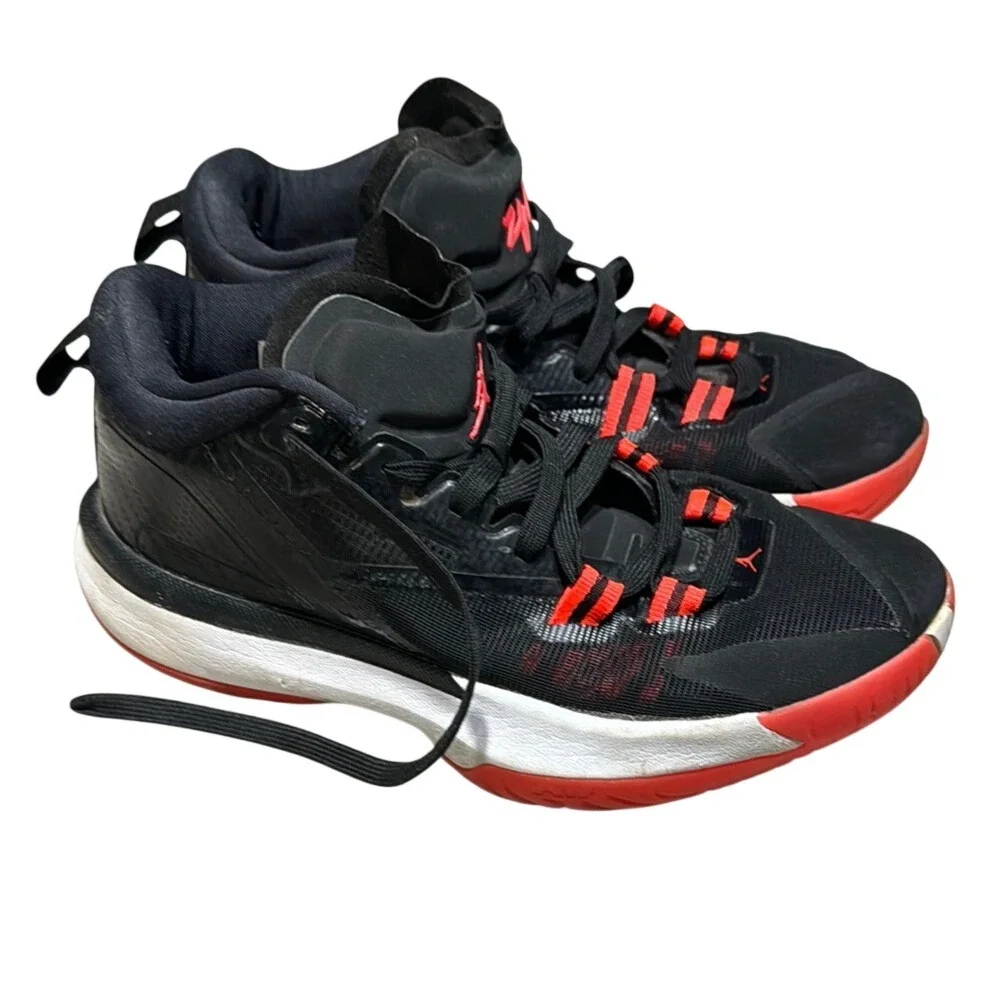 Jordan Zion 1 Bred Black Bright Crimson Basketball Shoes DA3131-006 Mens 7Y